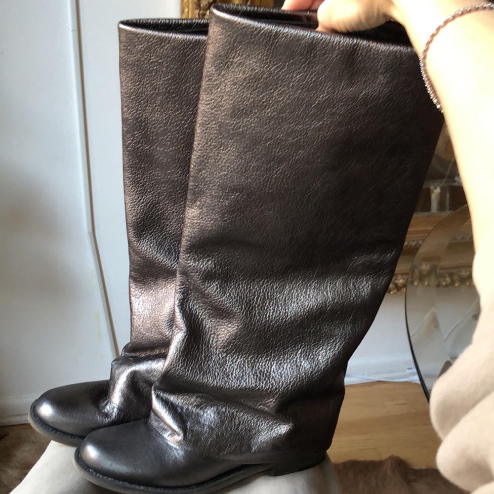 VPL by LD Tuttle metallic Leather flat Women's Boots size 37